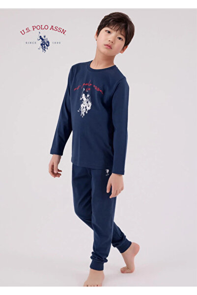 U.S. Polo Assn. Erkek Çocuk Baskılı %100 Pamuk Pijama Takımı L1.USP.223.3.001