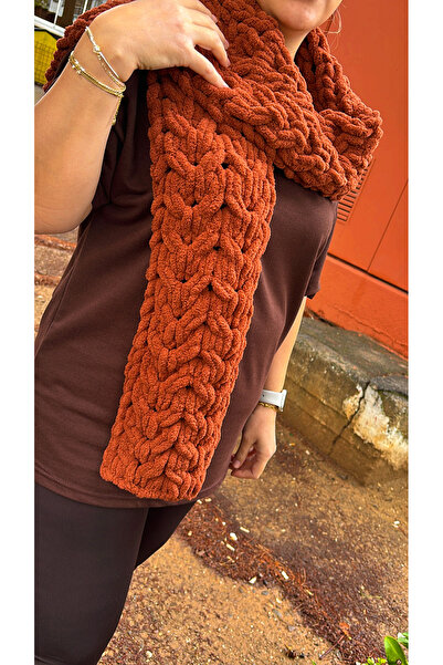 ipeklife Brown Plush Scarf