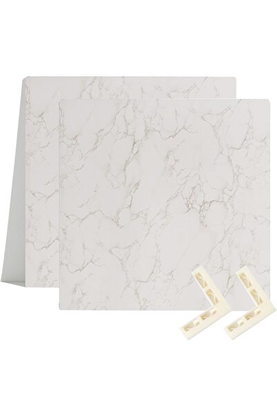 Al Raied لوحتان لخلفية الصور لوضع مسطح، 24 × 24 بوصة، خلفية تصوير طعام رخامية مقاومة للماء