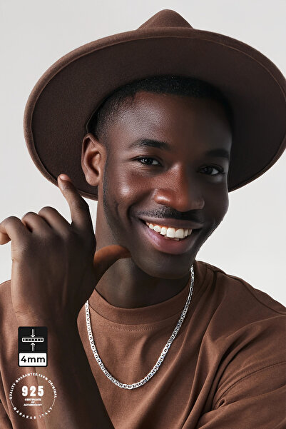 Marakas Italy 4mm Barlı Zincir 925 Ayar Gümüş Kolye