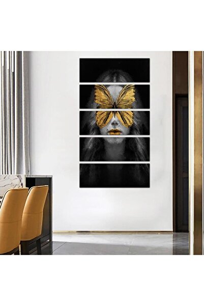 Generic Modern wall panel, drawing of a woman - 24040 - divided into five equal pieces