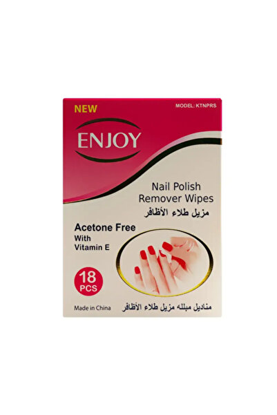 Enjoy مناديل إزالة طلاء الأظافر خالية من الأسيتون - 18 قطعة