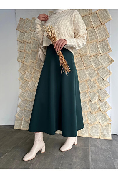 Blue Morpho Scuba Fabric Zippered Hijab Skirt