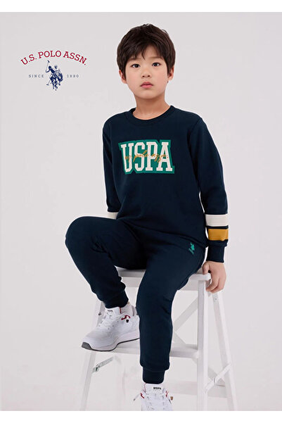 U.S. Polo Assn. Boy's Cotton Tracksuit Set with License Print Detail L1.Usp.221.3.001