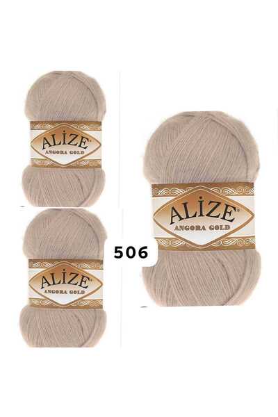 ÇEÇEN HOME (3 bucăți) 506 Angora Gold Vest-Shawl-Cardigan-Beret-Hoby Ață de t...