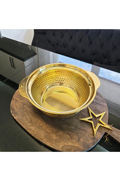 LOVYCO Gold Stainless Steel Mixing and Salad Bowl 25 cm Whisking Kneading Dough Storage Bowl