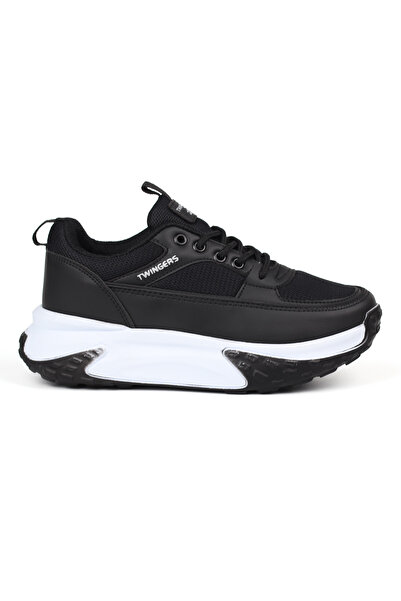 KAJILA Women's Thick-Soled Black Sneaker Sports Shoes – Comfortable, Stylish, and Suitable for Everyday Use