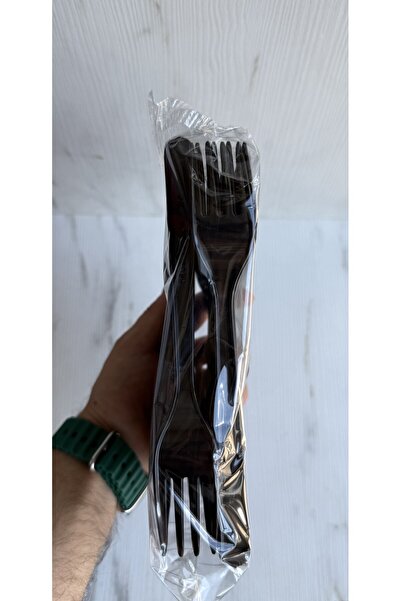 maycup SİYAH Sert Kalın Çatal 100 Adet 1. Kalite Sert Plastik