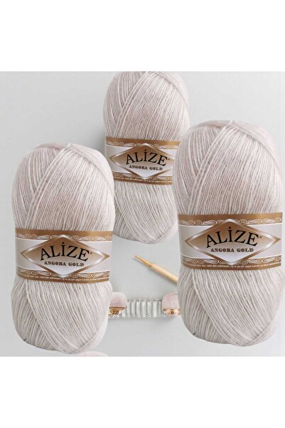 ÇEÇEN HOME (3 bucăți) 599 Angora Gold Vest-Shawl-Cardigan-Beret-Hoby Ață de t...