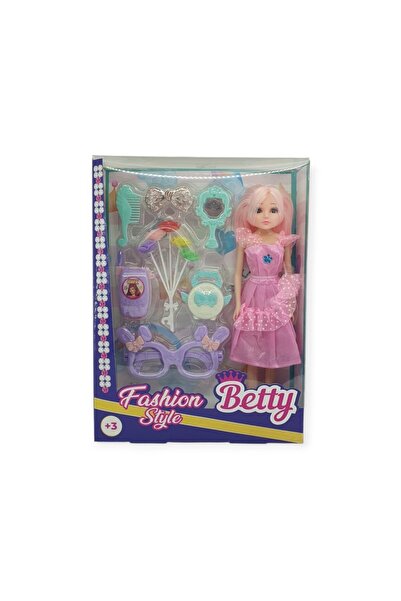 mall of gkc مجموعة الجمال 7 قطع مجموعة دمى مع إكسسوارات - وردي (ليسينيا)