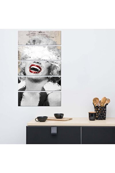 Generic Wall panel - Woman artwork - 30023 - divided into five equal pieces