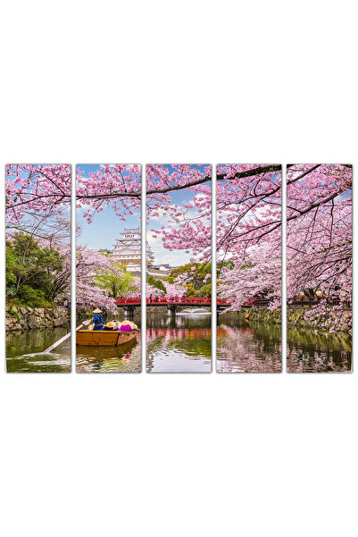 Generic Wall panel - view of a sakura tree - 729 - divided into five equal pieces