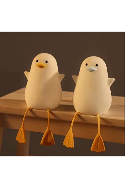 hediyeconcepti Sevimli Başucu Ördek Kaz Eğlenceli Gece Lambası Dimmer ve Zama...