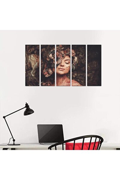 Generic Modern wall panel, drawing of a woman - 24141 - divided into five equal pieces