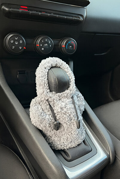Çiçek Antalya Plush Gear Shift Cover with Cute Hoodie Design – Soft Winter Car Interior Accessory