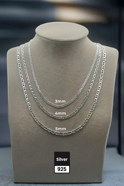 Marakas Italy 2.5mm Barlı Zincir 925 Ayar Gümüş Kolye