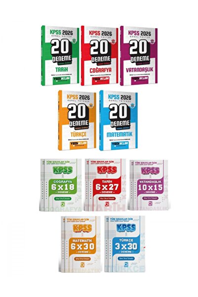 Yediiklim Yayınları Yediiklim 2026 KPSS Genel Yetenek Genel Kültür Tüm Dersle...