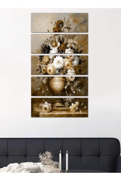 Generic Modern wall panel with a flower vase - 25515 - divided into five equal pieces