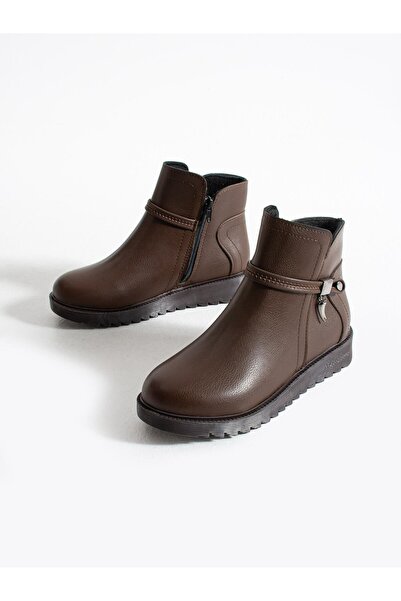 Demashoes Acı Kahve Ортопедична подметка Неплъзгаща се подметка Дамски ботуши