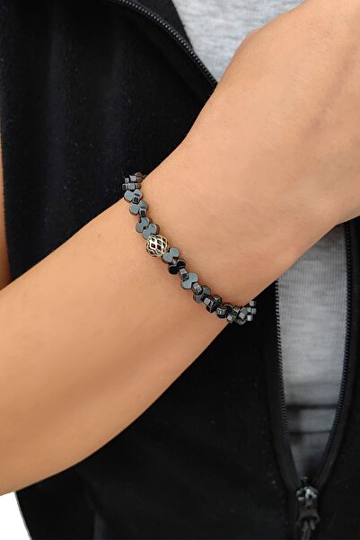 Chavin Elastic Natural Onyx Stone Women's Bracelet Ey33