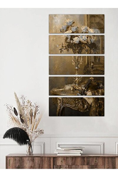Generic Modern rose wall panel - 25514 - divided into five equal pieces