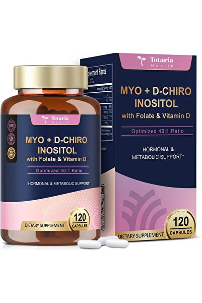 TOTARİA مكمل إينوزيتول للنساء مع فيتامين د3 وحمض الفوليك بنسبة 40:1، ميو-إينو...