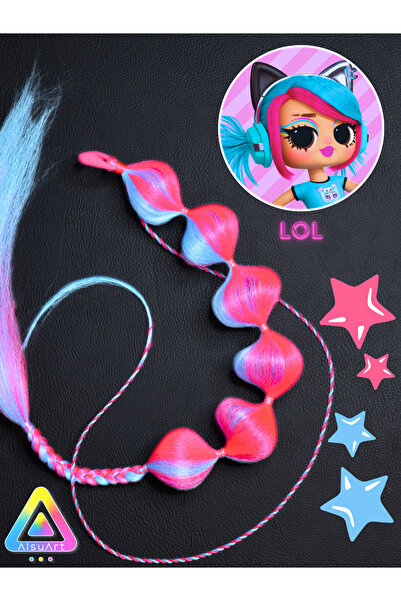 alsuart مشبك شعر LOL باللون الأزرق والوردي، نموذج مضفر للشعر، مناسب لأعياد ال...
