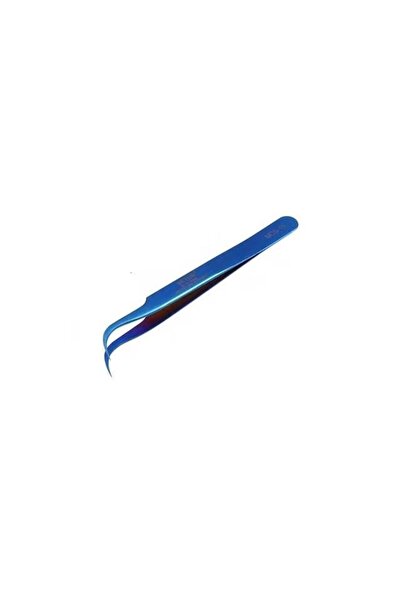 Vetus Mcs-15 Stainless Steel Anti-Static Slanted Tip Integrated Tweezers Blue