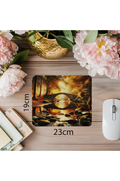 Wisdom Rain لوحة ماوس Dere & Bridge ذات انعكاس طبيعي - 19 × 23 سم 2 مم مستطيلة مطبوعة مستوردة