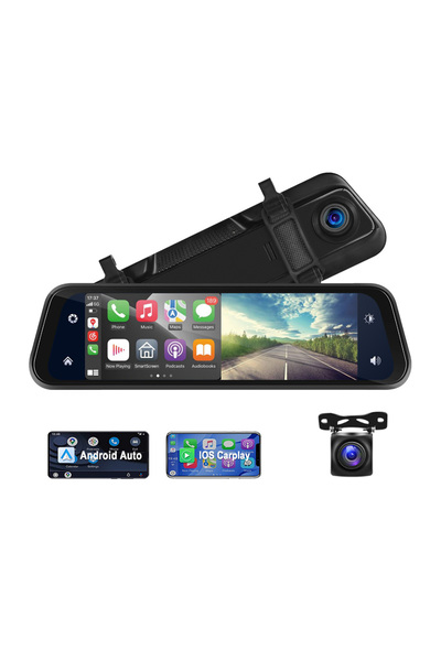 Aırstorr X4 Dikiz Aynalı Carplay Apple Android Uyumlu 9.6 inç 2K Görüntü Arka/Ön Görüş Kameralı Araç Ekranı