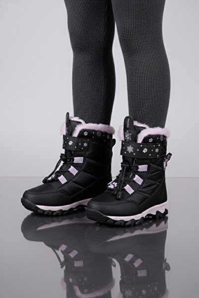 MUGGO RAGYER İçi Kürklü Bağcıklı ve Cırtlı Kız Çocuk Bot