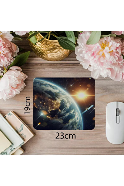 Wisdom Rain لوحة ماوس ثلاثية الأبعاد لسطح الأرض مع أضواء محيطية - 19 × 23 سم 2 مم مستطيلة مطبوعة مستوردة