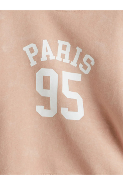 LC Waikiki Lcw Kids Blue Crew Neck Paris Printed Girl's Tracksuit Set