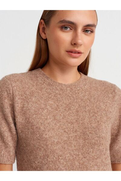 Dilvin Bisiklet Yaka Yumuşak Dokulu Triko Elbise