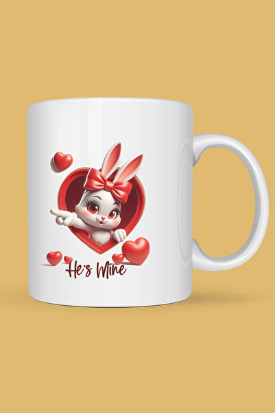 giftkonsept He's Mine & She's Mine Cute Rabbit Lover Mug Set
