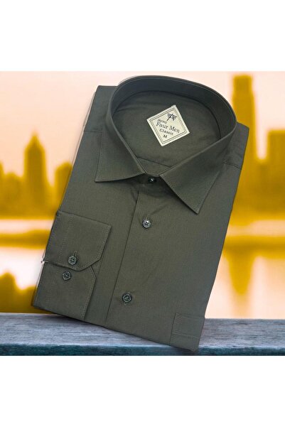 EREN STYLE Cămașă clasică din țesătură de flanel de iarnă, 100% bumbac, cu mâ...