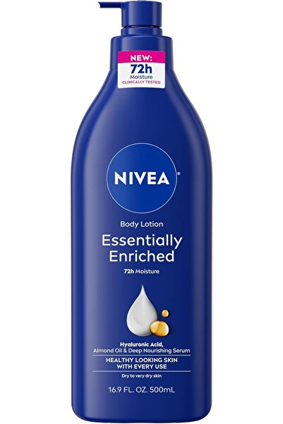NIVEA Essentially Enriched Body Lotion - 48 Hour Moisture For Dry to Very Dry Skin - 16.9 oz. Pump B