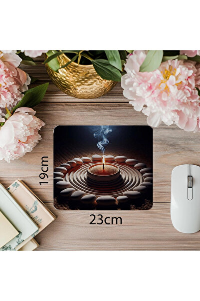 Wisdom Rain لوحة ماوس بخشب المسك الروحي البسيط - 19 × 23 سم 2 مم مستطيلة مطبو...