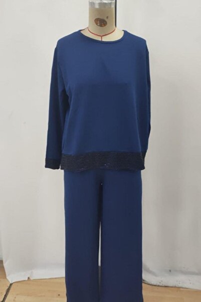 Mossta Pulpayet Детальний віскозний двонитковий комплект - темно-синій