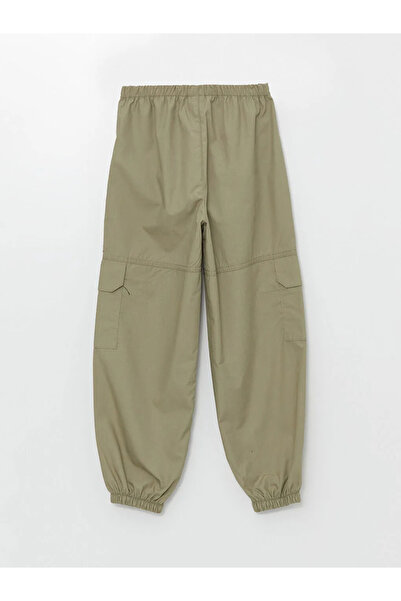 LC Waikiki Lcw Kids Khaki Girls Cargo Jogger Pants with Elastic Waist