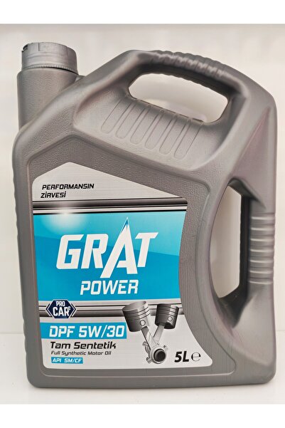 GRAT Power DPF 5W-30 Tam Sentetik Partiküllü Motor Yağı 5 Litre (Üretim yılı 2024-Son K.T:2029)