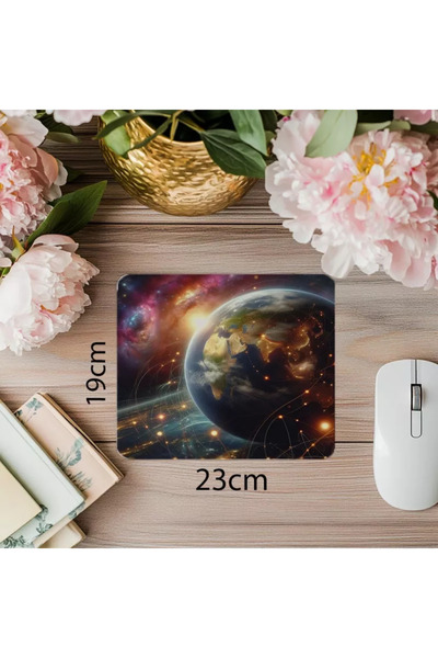 Wisdom Rain لوحة ماوس مطبوعة على شكل مدار فلكي - مقاس 19 × 23 سم، مستطيلة الشكل، مقاس 2 مم