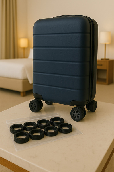 trawell واقي عجلات حقيبة السفر باللون الأسود