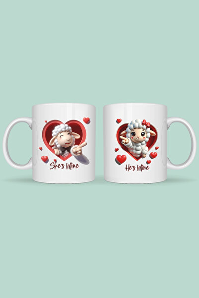 giftkonsept Innocent Romantic Lambs Figured Lover Mug Set