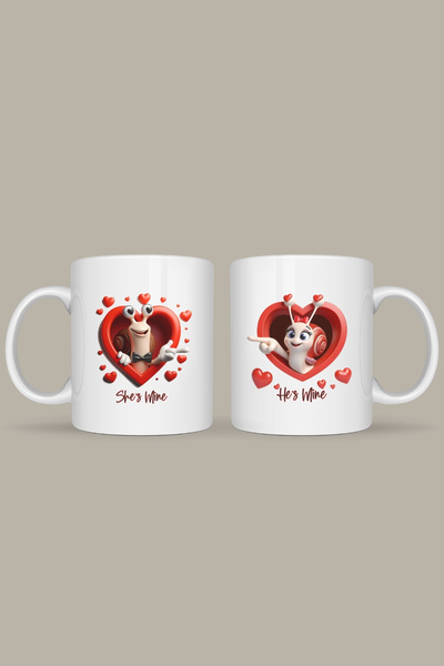 giftkonsept طقم أكواب مزدوجة على شكل حلزون لطيف هدية رومانسية للحبيب