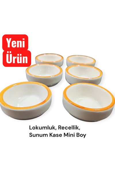 Ganita home Seramik Joker Kase Kahve Yanı Lokumluk Mini Kase 6 parça Turuncu