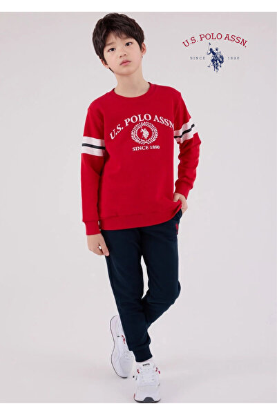 U.S. Polo Assn. Boy's Red Tracksuit Set with License Print Detail & Cotton L1.Usp.220.1.001