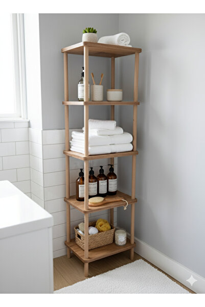 PEKA Çevir Kur Banyo Düzenleyici 5 Raflı Banyo Dolabı Çok Amaçlı Dolap Geniş Kitaplık Mutfak Rafı