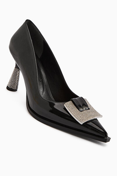 Limoya حذاء ميريسا نسائي بكعب ستيليتو من الجلد الأسود اللامع