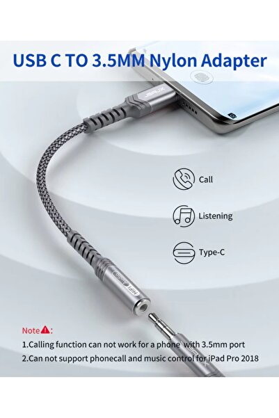 Other JSAUX DAC Audio USB-C to Mini Jack 3.5mm Female AUX Adapter Cable